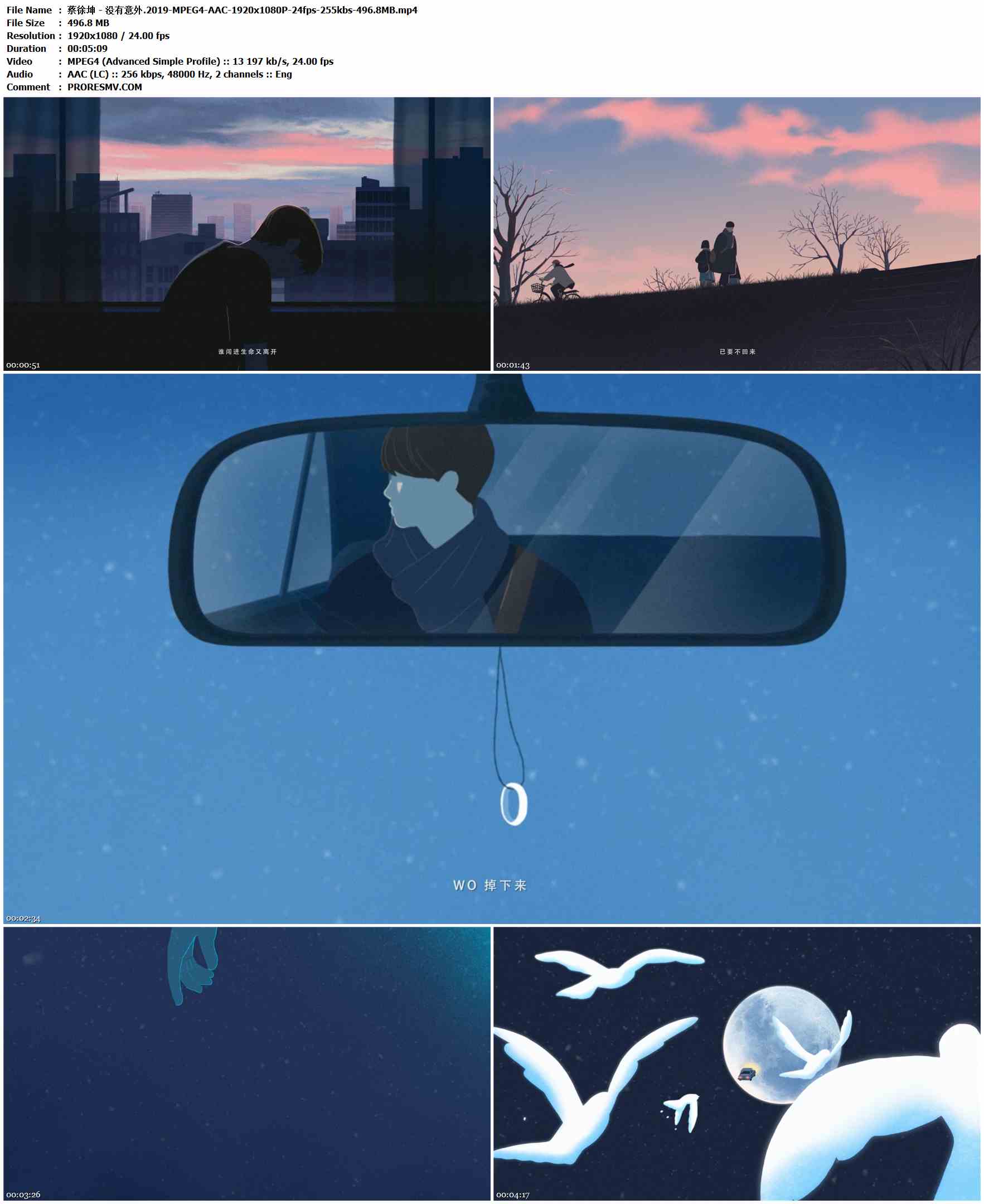 蔡徐坤 - 没有意外.2019-MPEG4-AAC-1920x1080P-24fps-255kbs-496.8MB官方MV_高清MV